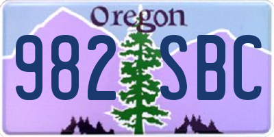 OR license plate 982SBC