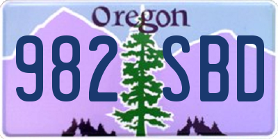 OR license plate 982SBD