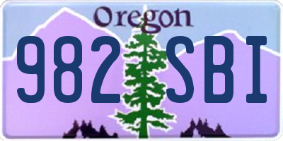 OR license plate 982SBI