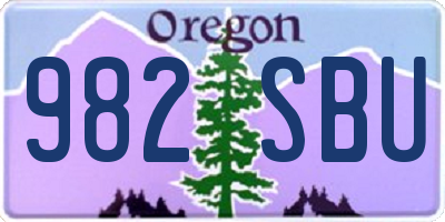 OR license plate 982SBU