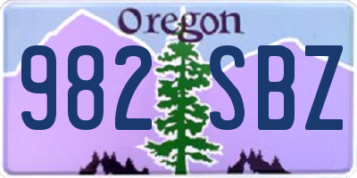 OR license plate 982SBZ