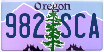OR license plate 982SCA