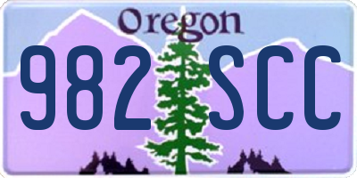 OR license plate 982SCC
