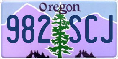 OR license plate 982SCJ