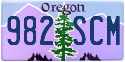 OR license plate 982SCM