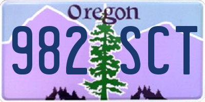 OR license plate 982SCT