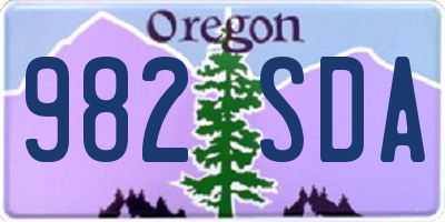 OR license plate 982SDA