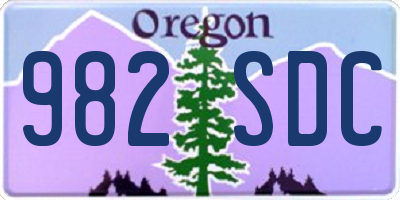OR license plate 982SDC