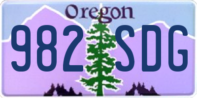 OR license plate 982SDG