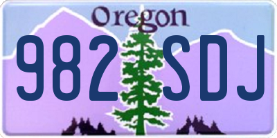 OR license plate 982SDJ