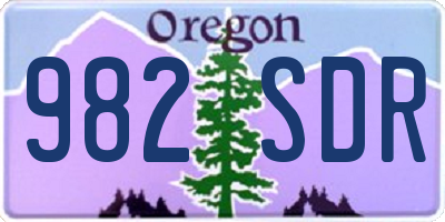 OR license plate 982SDR