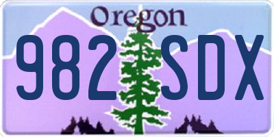 OR license plate 982SDX