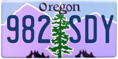 OR license plate 982SDY