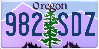 OR license plate 982SDZ
