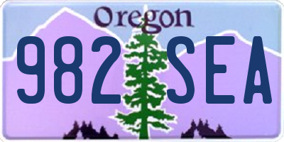 OR license plate 982SEA