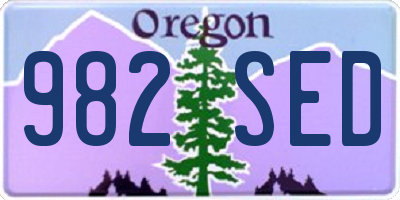 OR license plate 982SED