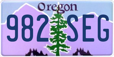 OR license plate 982SEG