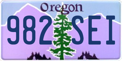 OR license plate 982SEI