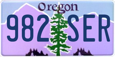 OR license plate 982SER