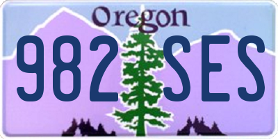 OR license plate 982SES
