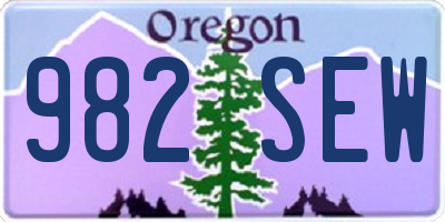 OR license plate 982SEW