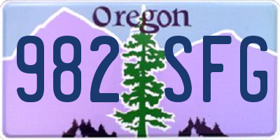 OR license plate 982SFG