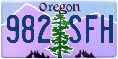 OR license plate 982SFH