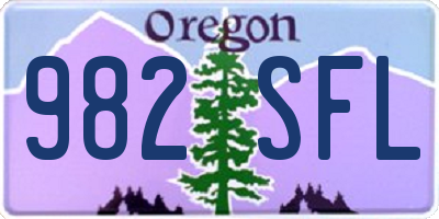 OR license plate 982SFL