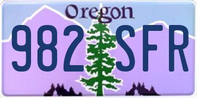 OR license plate 982SFR