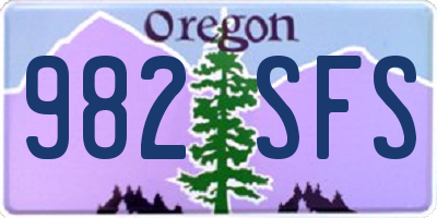 OR license plate 982SFS
