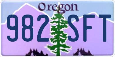 OR license plate 982SFT