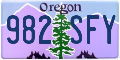 OR license plate 982SFY