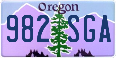 OR license plate 982SGA