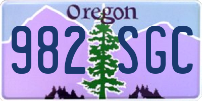 OR license plate 982SGC