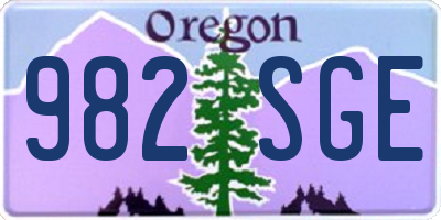 OR license plate 982SGE