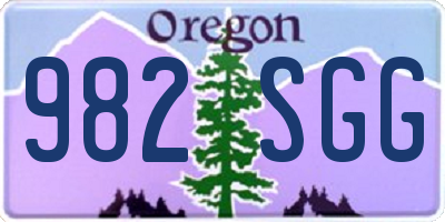 OR license plate 982SGG