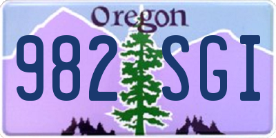 OR license plate 982SGI