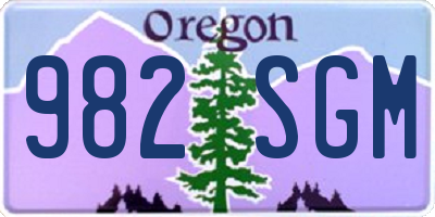OR license plate 982SGM