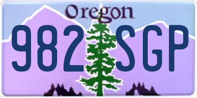 OR license plate 982SGP