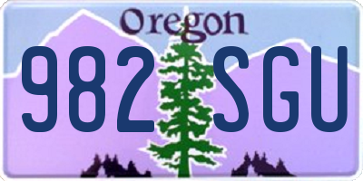 OR license plate 982SGU