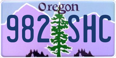 OR license plate 982SHC