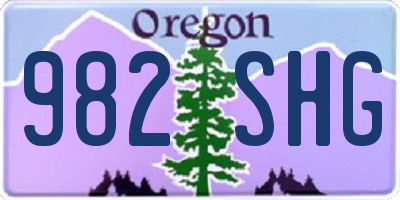 OR license plate 982SHG