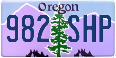 OR license plate 982SHP