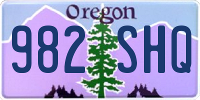 OR license plate 982SHQ