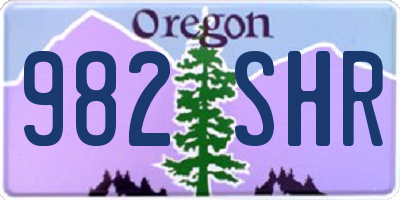 OR license plate 982SHR