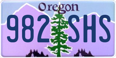 OR license plate 982SHS