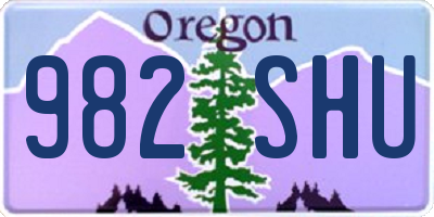 OR license plate 982SHU