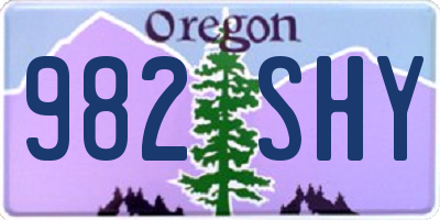 OR license plate 982SHY