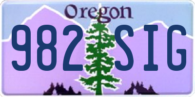 OR license plate 982SIG