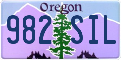 OR license plate 982SIL